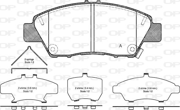 Open Parts BPA1358.02 - Гальмівні колодки, дискові гальма autocars.com.ua