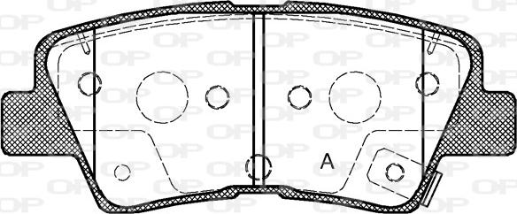 Open Parts BPA1362.52 - Гальмівні колодки, дискові гальма autocars.com.ua