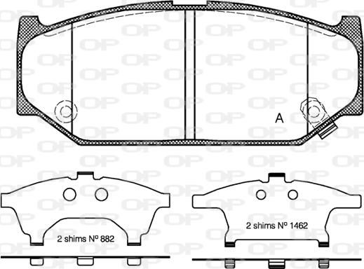 Open Parts BPA1381.12 - Гальмівні колодки, дискові гальма autocars.com.ua