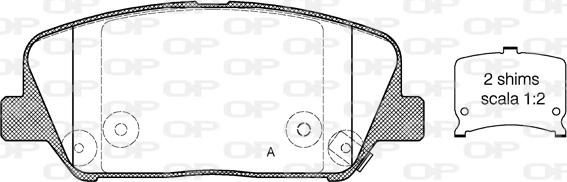 Open Parts BPA1398.12 - Гальмівні колодки, дискові гальма autocars.com.ua