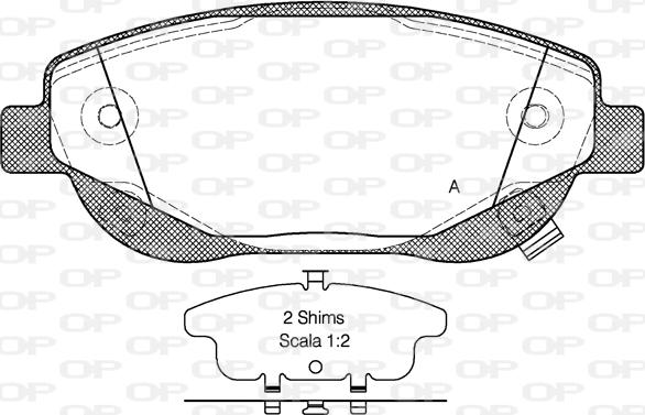 Open Parts BPA1453.02 - Гальмівні колодки, дискові гальма autocars.com.ua