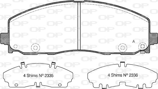 Open Parts BPA1484.04 - Гальмівні колодки, дискові гальма autocars.com.ua