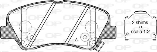 Open Parts BPA1488.02 - Гальмівні колодки, дискові гальма autocars.com.ua