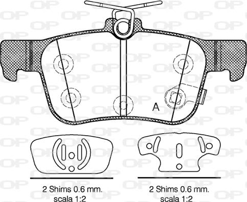 Open Parts BPA1551.12 - Гальмівні колодки, дискові гальма autocars.com.ua