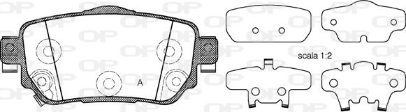 Open Parts BPA1582.02 - Гальмівні колодки, дискові гальма autocars.com.ua
