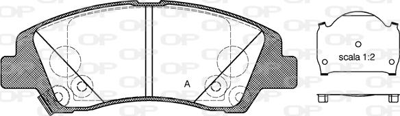 Open Parts BPA1583.02 - Гальмівні колодки, дискові гальма autocars.com.ua