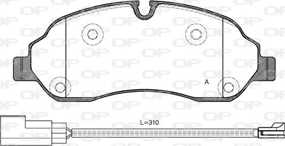 Open Parts BPA1602.02 - Гальмівні колодки, дискові гальма autocars.com.ua