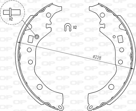 Open Parts BSA2261.00 - Комплект гальм, барабанний механізм autocars.com.ua