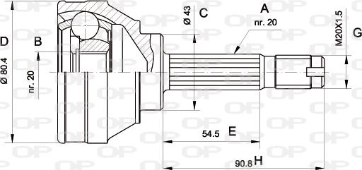 Open Parts CVJ5001.10 - Шарнирный комплект, ШРУС, приводной вал autodnr.net