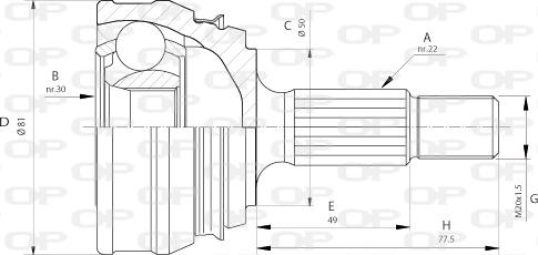 Open Parts CVJ5005.10 - Шарнірний комплект, ШРУС, приводний вал autocars.com.ua