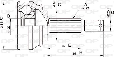 Open Parts CVJ5006.10 - Шарнирный комплект, ШРУС, приводной вал autodnr.net
