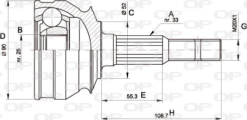 Open Parts CVJ5007.10 - Шарнірний комплект, ШРУС, приводний вал autocars.com.ua