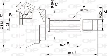 Open Parts CVJ5012.10 - Шарнірний комплект, ШРУС, приводний вал autocars.com.ua