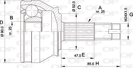 Open Parts CVJ5014.10 - Шарнірний комплект, ШРУС, приводний вал autocars.com.ua