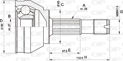 Open Parts CVJ5018.10 - Шарнірний комплект, ШРУС, приводний вал autocars.com.ua