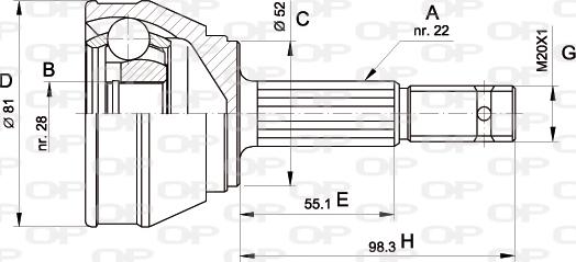 Open Parts CVJ5025.10 - Шарнірний комплект, ШРУС, приводний вал autocars.com.ua