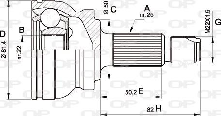Open Parts CVJ5029.10 - Шарнірний комплект, ШРУС, приводний вал autocars.com.ua