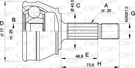 Open Parts CVJ5031.10 - Шарнірний комплект, ШРУС, приводний вал autocars.com.ua