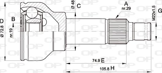 Open Parts CVJ5034.10 - Шарнірний комплект, ШРУС, приводний вал autocars.com.ua