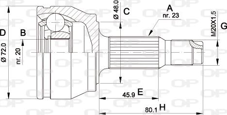 Open Parts CVJ5037.10 - Шарнирный комплект, ШРУС, приводной вал autodnr.net