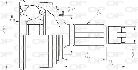 Open Parts CVJ5041.10 - Шарнірний комплект, ШРУС, приводний вал autocars.com.ua