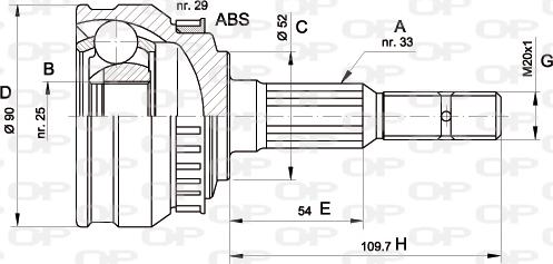 Open Parts CVJ5047.10 - Шарнірний комплект, ШРУС, приводний вал autocars.com.ua