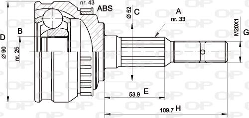 Open Parts CVJ5048.10 - Шарнірний комплект, ШРУС, приводний вал autocars.com.ua