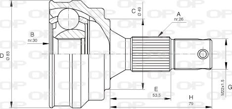 Open Parts CVJ5051.10 - Шарнірний комплект, ШРУС, приводний вал autocars.com.ua