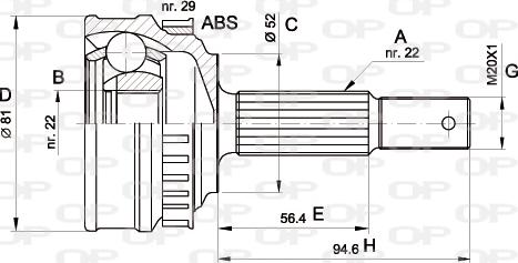 Open Parts CVJ5053.10 - Шарнірний комплект, ШРУС, приводний вал autocars.com.ua