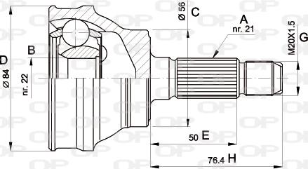 Open Parts CVJ5060.10 - Шарнірний комплект, ШРУС, приводний вал autocars.com.ua