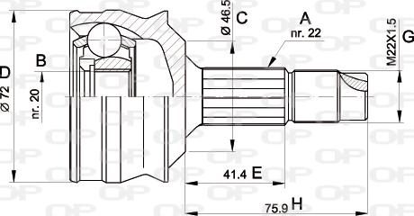 Open Parts CVJ5064.10 - Шарнірний комплект, ШРУС, приводний вал autocars.com.ua