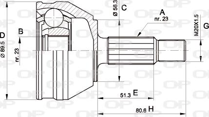 Open Parts CVJ5081.10 - Шарнірний комплект, ШРУС, приводний вал autocars.com.ua