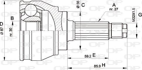 Open Parts CVJ5083.10 - Шарнірний комплект, ШРУС, приводний вал autocars.com.ua
