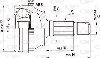 Open Parts CVJ5089.10 - Шарнірний комплект, ШРУС, приводний вал autocars.com.ua