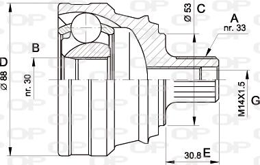 Open Parts CVJ5090.10 - Шарнірний комплект, ШРУС, приводний вал autocars.com.ua