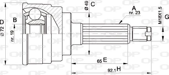 Open Parts CVJ5112.10 - Шарнірний комплект, ШРУС, приводний вал autocars.com.ua