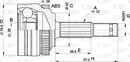 Open Parts CVJ5114.10 - Шарнірний комплект, ШРУС, приводний вал autocars.com.ua