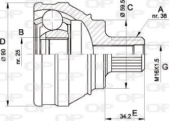 Open Parts CVJ5117.10 - Шарнірний комплект, ШРУС, приводний вал autocars.com.ua