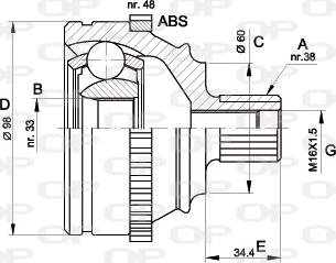 Open Parts CVJ5122.10 - Шарнірний комплект, ШРУС, приводний вал autocars.com.ua