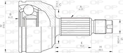 Open Parts CVJ5123.10 - Шарнирный комплект, ШРУС, приводной вал autodnr.net