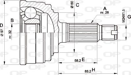 Open Parts CVJ5129.10 - Шарнірний комплект, ШРУС, приводний вал autocars.com.ua