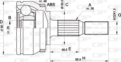 Open Parts CVJ5132.10 - Шарнірний комплект, ШРУС, приводний вал autocars.com.ua