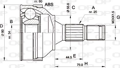 Open Parts CVJ5138.10 - Шарнірний комплект, ШРУС, приводний вал autocars.com.ua