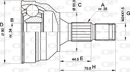 Open Parts CVJ5141.10 - Шарнірний комплект, ШРУС, приводний вал autocars.com.ua