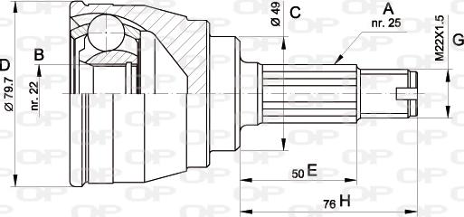 Open Parts CVJ5148.10 - Шарнірний комплект, ШРУС, приводний вал autocars.com.ua