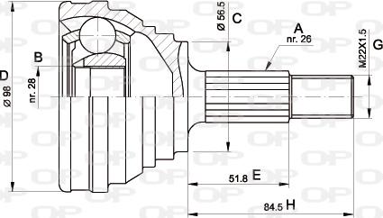 Open Parts CVJ5149.10 - Шарнірний комплект, ШРУС, приводний вал autocars.com.ua