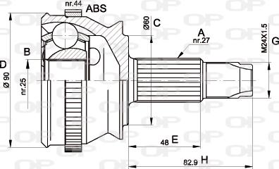 Open Parts CVJ5155.10 - Шарнірний комплект, ШРУС, приводний вал autocars.com.ua