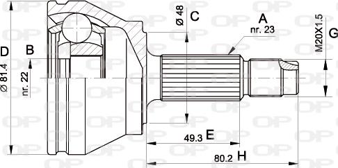 Open Parts CVJ5156.10 - Шарнірний комплект, ШРУС, приводний вал autocars.com.ua