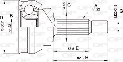 Open Parts CVJ5158.10 - Шарнирный комплект, ШРУС, приводной вал autodnr.net