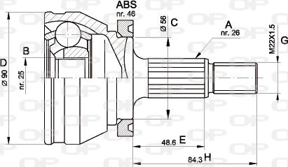 Open Parts CVJ5167.10 - Шарнірний комплект, ШРУС, приводний вал autocars.com.ua